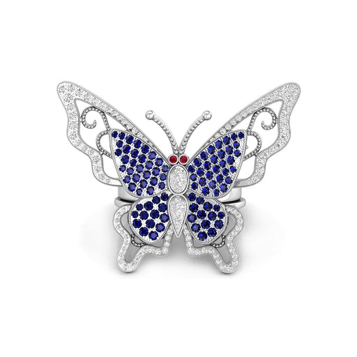 CZ Stone Cocktail Enhancer Party Wear Butterfly Ring Set