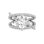 Round Cut Moissanite Criss Cross Shank Wedding Women's Ring