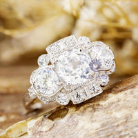 Old European Cut Moissanite Vintage Filigree Style Ring