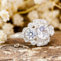 Old European Cut Moissanite Vintage Filigree Style Ring