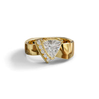 Trillion Moissanite Channel Setting Euro Shank Ring For Men Or Women