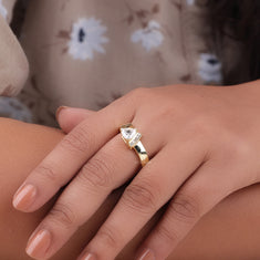 Trillion Moissanite Channel Setting Euro Shank Ring For Men Or Women - alternate view