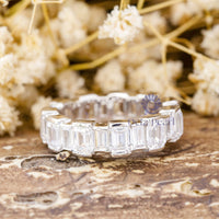 Round Cut Moissanite Full Eternity Women's Wedding Matching Band