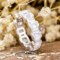 Round Cut Moissanite Full Eternity Women's Wedding Matching Band