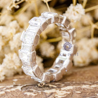 Round Cut Moissanite Full Eternity Women's Wedding Matching Band