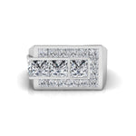 Princess CZ Stone Channel & Tension Setting Men's Ring