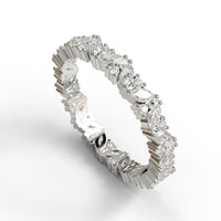 Eternity Wedding Band With Marquise & Round Moissanite
