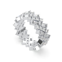 Baguette & Round Cut Moissanite Stackable Eternity Band For Wedding