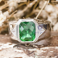 green stone wedding ring