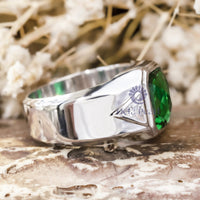 green stone wedding ring