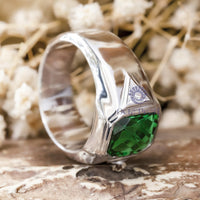 green stone wedding ring