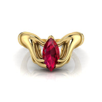 1 CT Garnet Diamond Marquise Cut Ring For Women's
