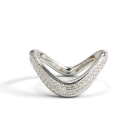 Round Moissanite Curved Contour Wedding Band for Her