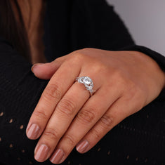 Vintage Moissanite Filigree Engagement Ring – Intricate Silver - alternate view