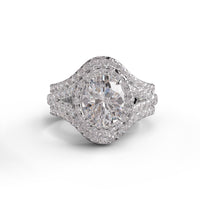 Oval Halo Bridal Ring Set | CZ | 925 Sterling Silver | US 5.50