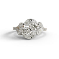 Milgrain Bezel Set Art Deco Vintage Inspire Round Moissanite Ring