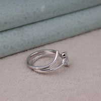 Chevron Moissanite Promise Ring For Bridesmaids, Modern Stackable Moissanite Wedding Jewelry, Eco Friendly Chevron Bridal Rings For Bride