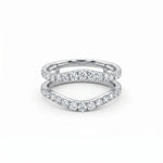 Round Moissanite Double Band Ring Enhancer Guard for Engagement Rings