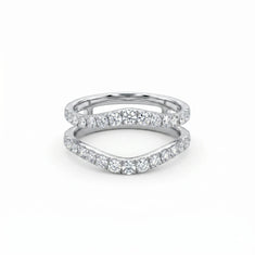 Round Moissanite Double Band Ring Enhancer Guard for Engagement Rings