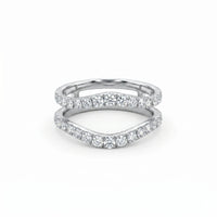 Round Moissanite Double Band Ring Enhancer Guard for Engagement Rings
