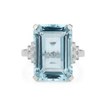 Emerald Cut Ice Blue CZ Cocktail Ring – Statement Luxury Ring