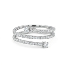 Triple Row Moissanite Wrap Ring for Women