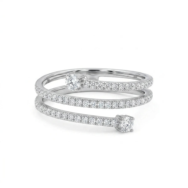 Triple Row Moissanite Wrap Ring for Women