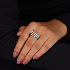 Triple Row Moissanite Wrap Ring for Women - alternate view