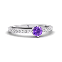 Purple Minimalist Thin Band Gold With Accent