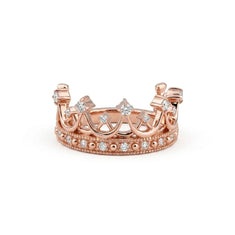 Moissanite Diamond Crown Style Stackable Ring