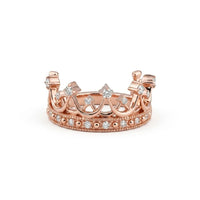 Moissanite Diamond Crown Style Stackable Ring