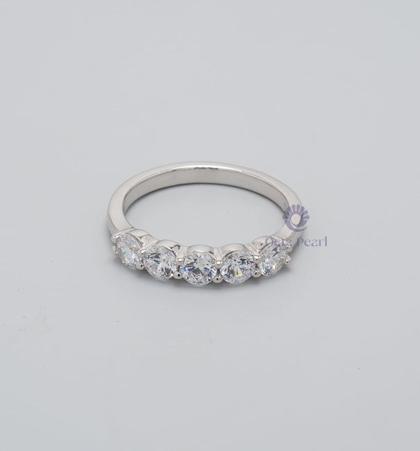 Five Stone Moissanite Wedding Band