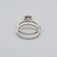 Round Moissanite Bridal Set with Half Eternity Band