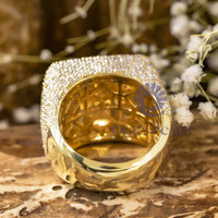 Men's Pinky Ring With Pave Setting Round CZ Stone In 925 Silver