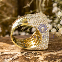 Men's Pinky Ring With Pave Setting Round CZ Stone In 925 Silver