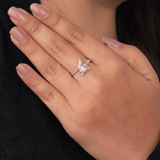 Whimsical Fox Moissanite Ring, Rose Gold Animal Jewelry for Everyday Wear - alternate view