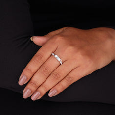 Round Moissanite Edwardian Band Ring For Engagement Wedding - alternate view