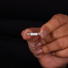 Round Moissanite Edwardian Band Ring For Engagement Wedding