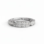 Round Moissanite Edwardian Band Ring For Engagement Wedding