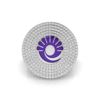 Round CZ Stone Hip Hop Cocktail Ring For Men & Women