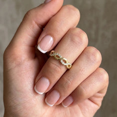 OctaPearl Round Twisted Half Eternity Lab Grown Diamond Pave Wedding Band - alternate view
