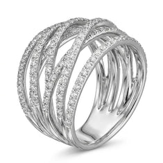 Elegant Multi-Layer Moissanite Diamond Statement Ring
