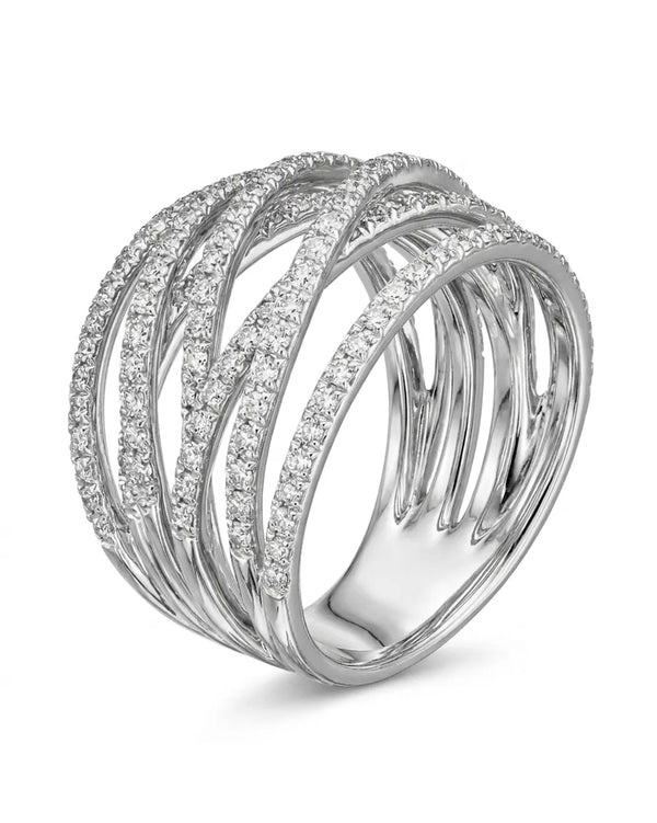 Elegant Multi-Layer Moissanite Diamond Statement Ring