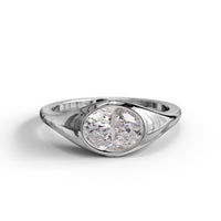 Luxury Oval Moissanite Minimal Flush Set Ring for Women
