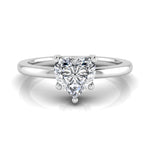 Heart-shaped diamond ring on a white background, Solitaire Heart Moissanite Classic Engagement Wedding Ring