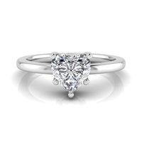 Heart-shaped diamond ring on a white background, Solitaire Heart Moissanite Classic Engagement Wedding Ring