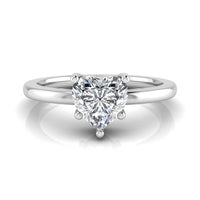 Heart Cut CZ Solitaire Engagement Ring | 925 Sterling Silver | US 7