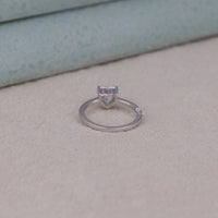 Silver ring with a heart-shaped gemstone on a neutral background, Fashionable Heart Engagement Wedding Ring, Minimalist Heart Moissanite Bridal Jewelry, Eco Friendly Heart Solitaire Wedding Ring.