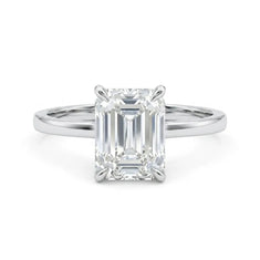 Emerald Cut Moissanite Diamond Solitaire Ring