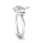 Silver ring with butterfly design on a white background, Pikachu Inspired Sleepy Eevee Ring, Pokémon Character Jewelry, Cute Anime Fan Gift Ring, Kawaii Pokémon Jewelry For Women, Sleepy Eevee Cosplay Accessory